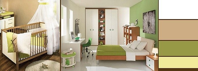 зеленый цвет окраска стен цветовые схемы детских комнат